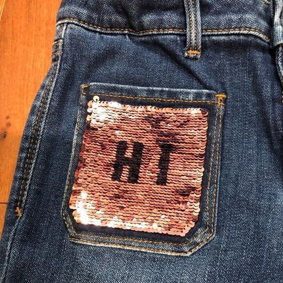 Gap Girls Denim Hi/Bye Flip Sequin Front Pockets Skinny Jean - Picture 8 of 15